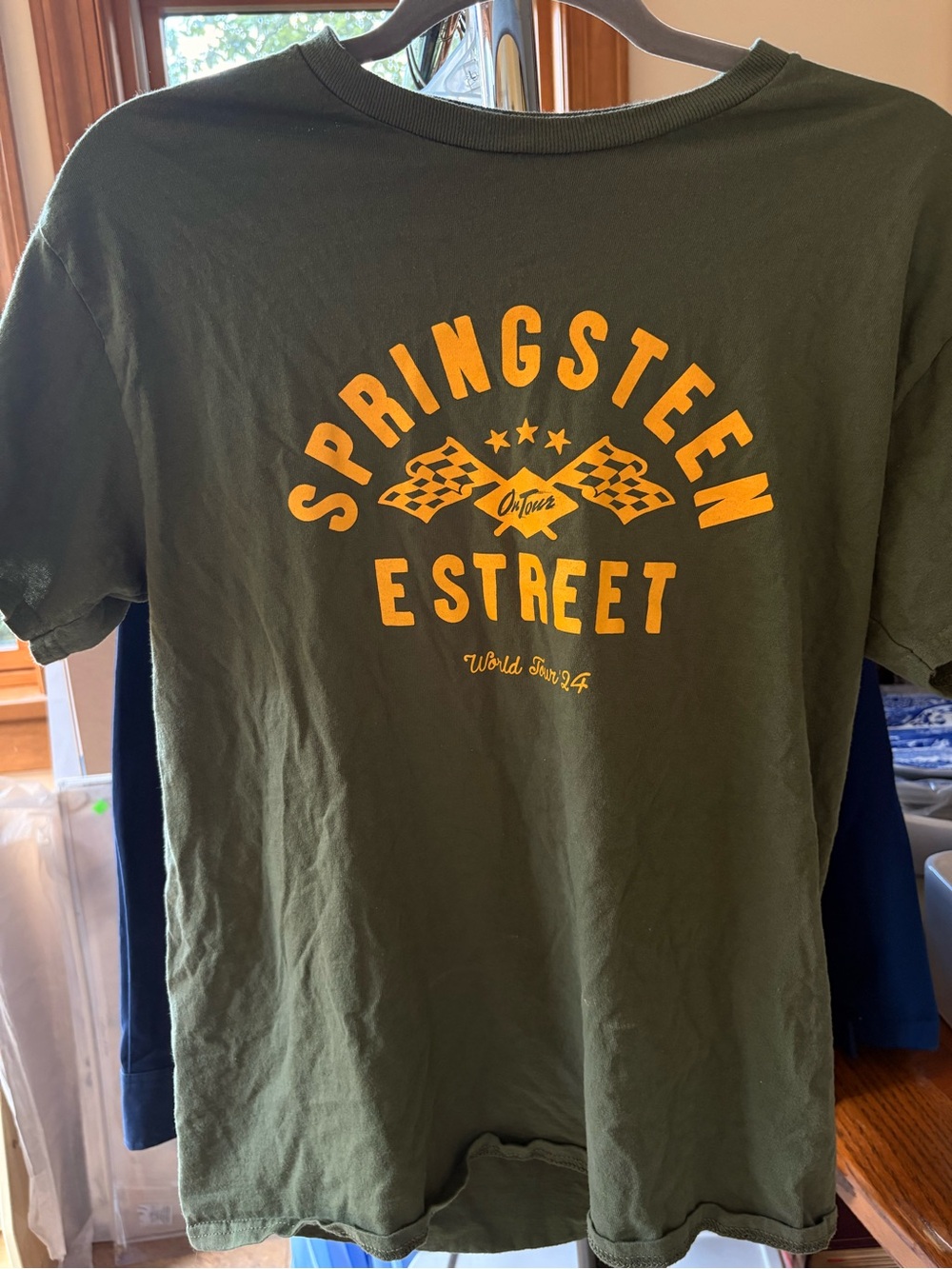 Bruce Springsteen Olive Green E-Street Band Crewneck T-Shirt__Medium